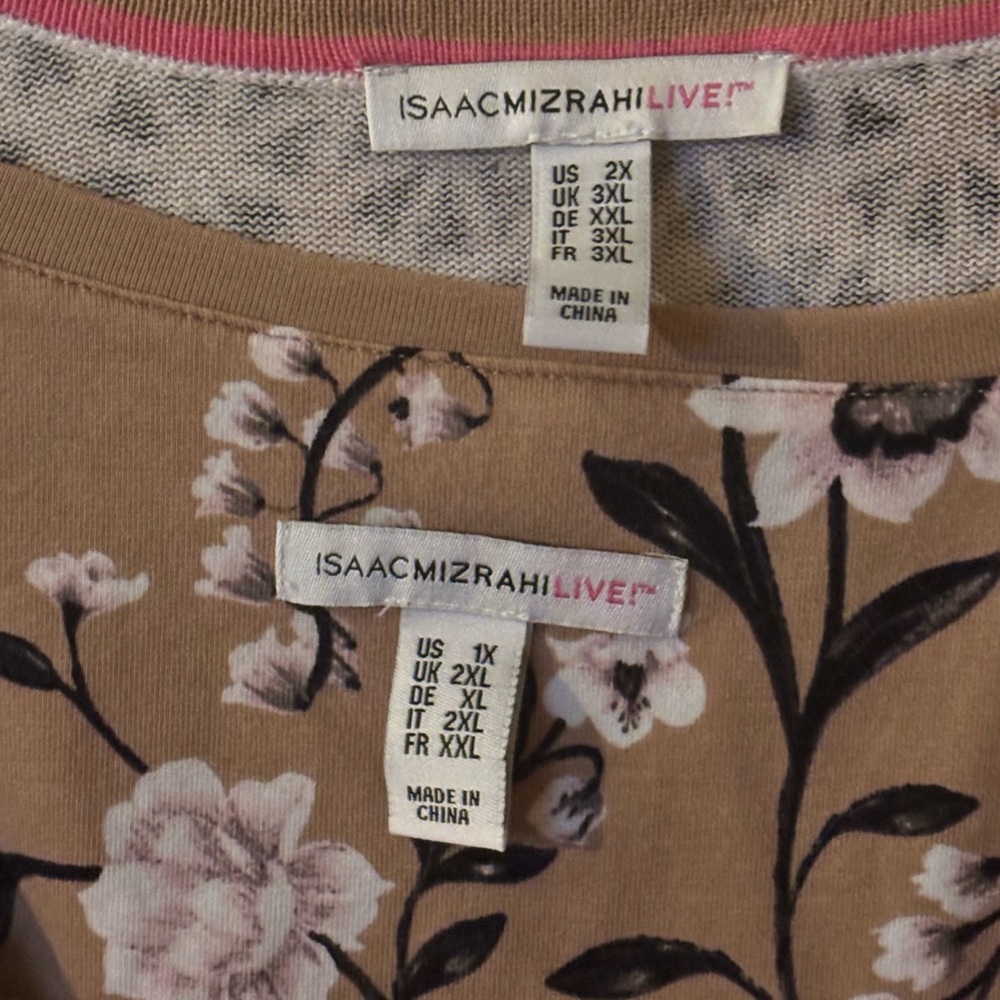 Isaac Mizrahi Live Plus Size 2X Floral Cardigan & 1X Top Matching Set - Picture 5 of 5